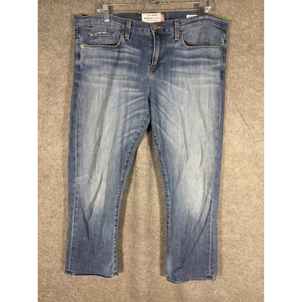Lucky Brand Dylan Boyfriend Jeans Womens 12/31 Blue Denim Made‎ in USA 7W12077